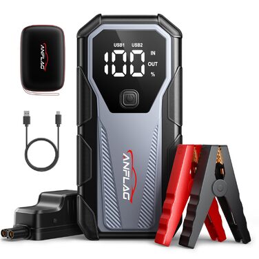 Портативний пусковий пристрій Powerbank для автомобіля, 8000A, 12V, для бензинових та дизельних двигунів, Jump Starter з LED, USB зарядка 3.0 BD40