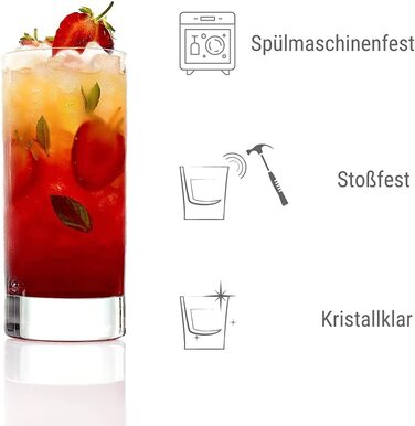 Склянки Stölzle Lausitz New York Bar, 6 шт, кришталеві, 345 мл, універсальні, для води і соку, без свинцю, преміум-якість, придатні для посудомийної машини