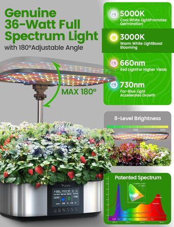 LETPOT LPH-MAX: Система гідропоніки WiFi для вирощування трав, 21 капсул, LED-освітлення 36W, 5.5L, автоматичний таймер, для дому