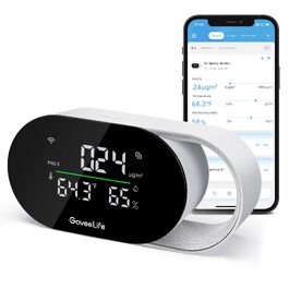 Розумний монітор якості повітря GoveeLife з датчиком PM2.5, Wi-Fi, сенсорами температури та вологості, LED-дисплеєм для дому та офісу