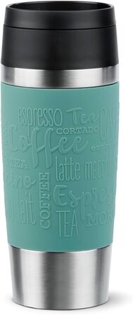 Термокружка Emsa N20210 Travel Mug Classic, 0.36 л, нержавіюча сталь, Petrol | Збереження тепла 4 години, холоду 8 годин | 100% герметична, з невеликим отвором для пиття, придатна для миття в посудомийній машині