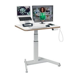 Регульований стіл Leitz Ergo Compact 80x60 см, білий - електричний, для офісу та дому, до 80 кг, з нагадуванням про зміну положення
