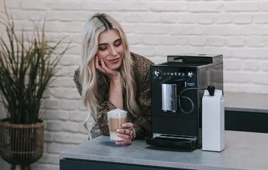 Кавомашина Melitta Latticia OT з молочною системою та вбудованим млинком, автоматична, чорна, для кави та капучино