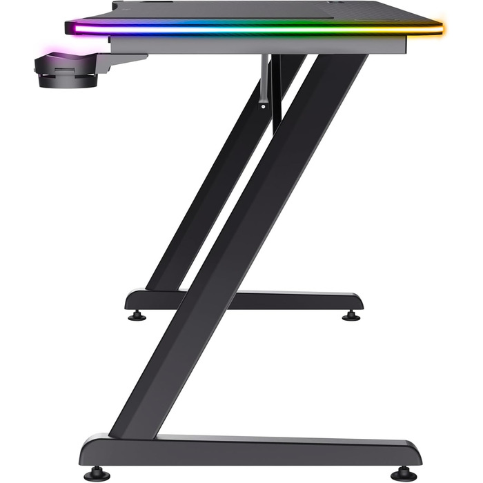 Ігровий стіл Trust Gaming GXT 709W Luminus RGB з підсвічуванням LED, 10 режимів, USB, для геймерів, білий (120x60 см)