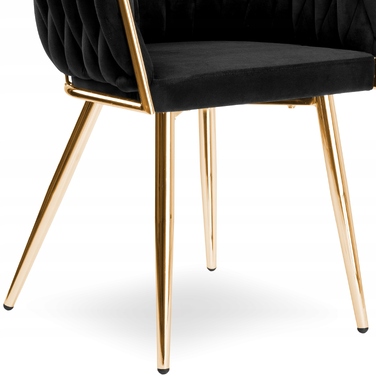 Обивочне велюрове крісло COFTON Gold velvet, чорне