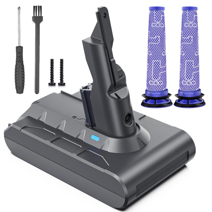 Акумулятор Keenstone V8 8000mAh для пилососа Dyson SV10 V8 (Absolute, Animal, Motorhead, Fluffy) + 3 фільтри