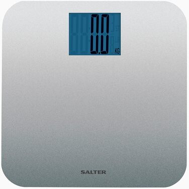 Електронна вага Salter 9075 Premium Max 250кг, велика платформа, LCD дисплей, для твердих і килимових підлог, батарейки в комплекті, срібляста