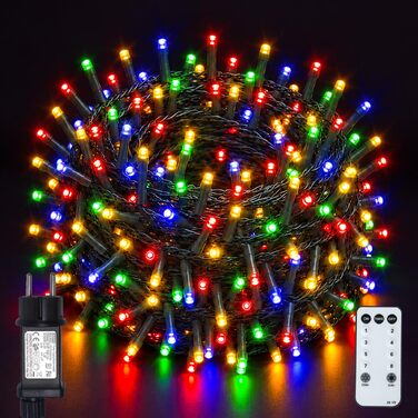 Кольорова світлодіодна гірлянда 1000 LED (50м) для вулиці та дому, 8 режимів, таймер, диммер, IP44, різдвяна ілюмінація для балкона та тераси