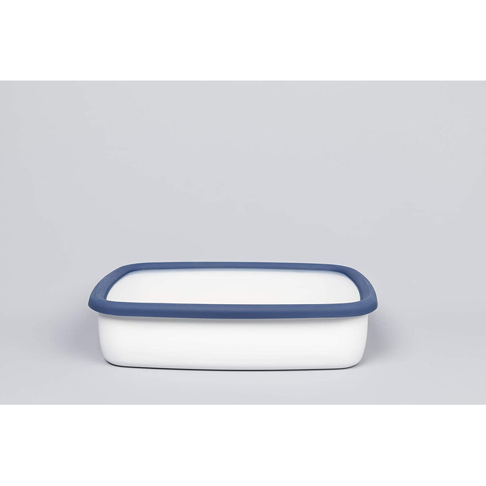 Емальований контейнер HoneyWare Classic Line з кришкою, плоский, 1,6 л, термостійкий до 400°C, підходить для зберігання, приготування страв, для духовки, гриля та всіх типів плит