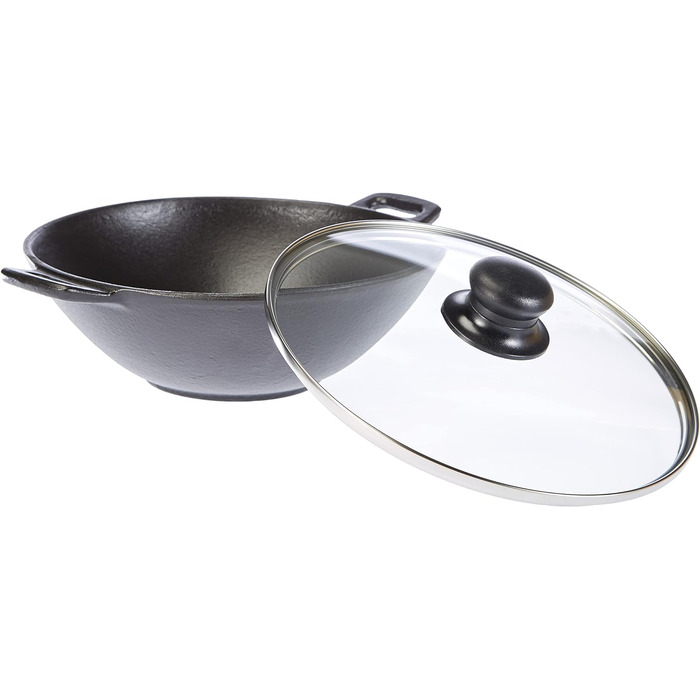 Wok Kela 24 см з кришкою, решіткою, паличками, чавунний, для індукції, набір Mini