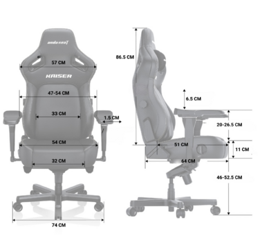 Крісло ігрове Anda Seat Kaiser 4 Dark Grey Fabric Size XL