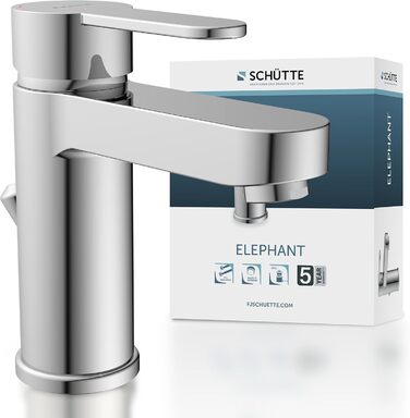 Змішувач для ванної кімнати Schütte ELEPHANT з нержавіючої сталі, з клапаном зливу, хром, 34210