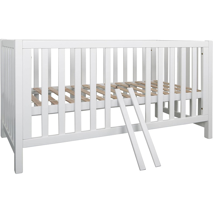 Дитяче ліжечко Betten-ABC Bubema Nils Classic 70x140 см, біле, лаковане дерево