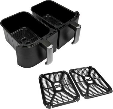 Аерофритюрниця Russell Hobbs SatisFry 9 л, 2 камери, 9 програм, тиха, без олії, посудомийна, до 200°C, функція підтримки тепла