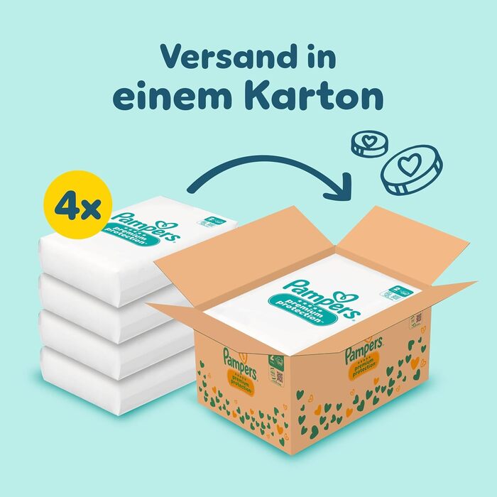 Підгузки Pampers Premium Protection розмір 1, 180 шт, для дітей від 2 до 5 кг, на липучках (запасна упаковка)