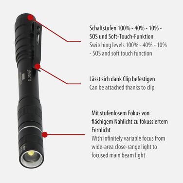 Ліхтарик акумуляторний Brennenstuhl LuxPremium TL 210 AF з LED Osram, 200 люмен, до 13 годин роботи, 55 м, захист IP44