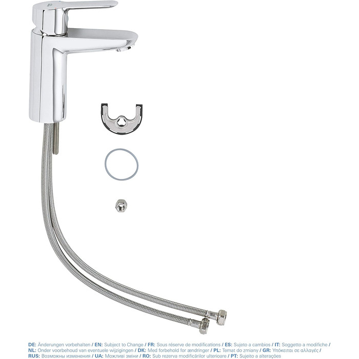 Змішувач для ванної кімнати GROHE BauEdge, водозберігаючий, хром, 15 см, з керамічним картриджем