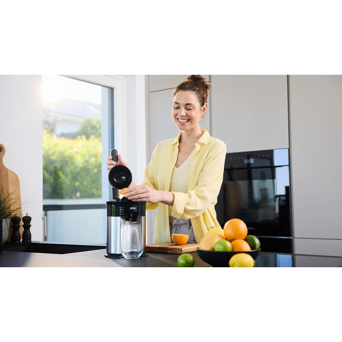 Соковижималка для цитрусових Braun CitrusQuick 5 CJ5050 BK: автоматичний старт/стоп, антикрапля, легке очищення, чорна