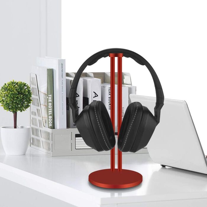 Підставка для навушників Geekria, сумісна з Bose QC35II, QC35, QC25, Sony WH-1000XM3, WH-1000XM4, ATH, AKG, тримач для гарнітури, червоний