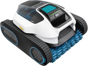 Робот-пилосос для басейну Spino E1 акумуляторний, для стін та дна, бездротовий, 210 хв, продуктивність 21950 л/год, 5 режимів очищення, автопарковка, біло-темно-синій