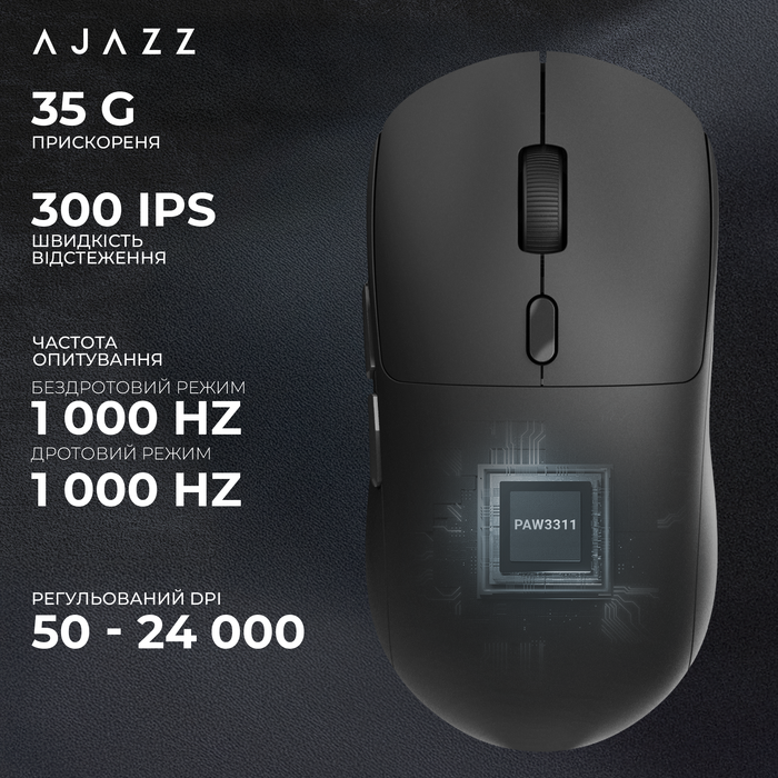 Бездротова миша Ajazz x Nacodex NJ07 MC Black (NJ07-MC-B)