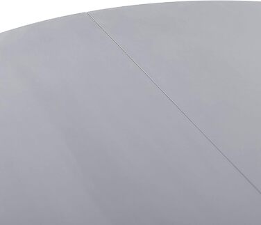Круглий стіл DORAFAIR: скандинавський кухонний стіл, MDF, білий, 80x80x72 см, 4 ніжки, сірий