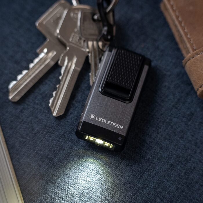 Ліхтар-брелок Ledlenser K4R, 120 люмен, 25 м, акумуляторний, USB зарядка, сірий