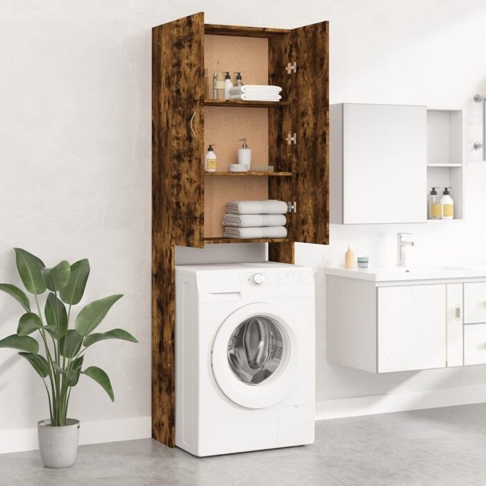 vidaXL Шафа для пральної машини в стилі старого дерева 64x25,5x190 см, полиця для ванної, шафа для пральної, меблі для ванної кімнати