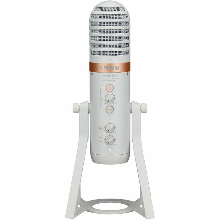 Yamaha AG01 USB конденсаторний мікрофон для стрімінгу, білий, високоякісний звук, для Windows, Mac, iOS, Android