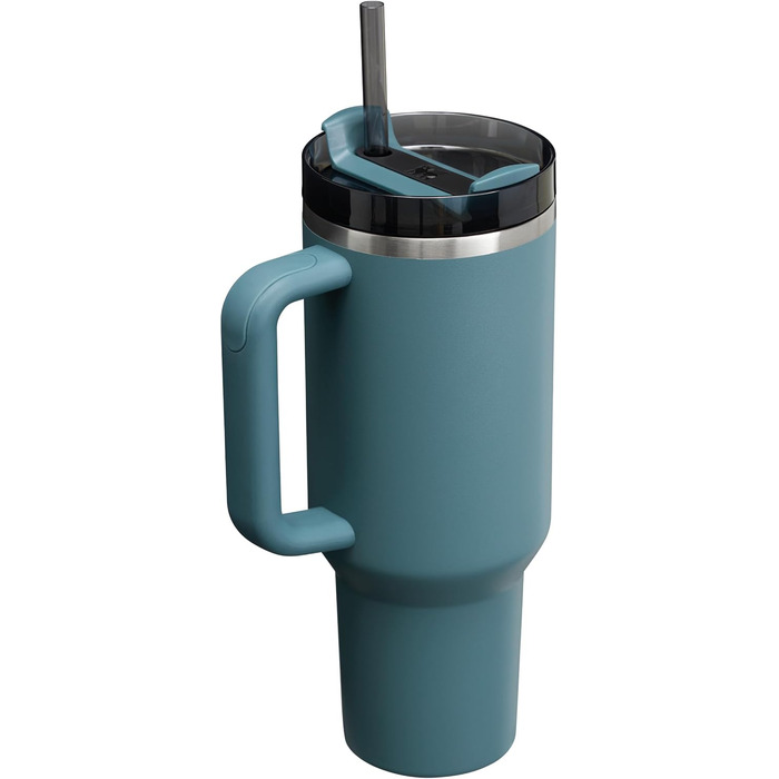 Термопляшка Stanley Quencher H2.0 Flowstate 1.2L з трубочкою - блакитний сосна (Blue Spruce)