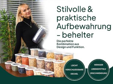 Uandu герметичні контейнери для зберігання продуктів, набір 12 шт, BPA Free, органайзер для кухні, контейнери для сипучих і сухих продуктів