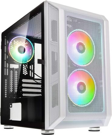 Корпус для ПК KOLINK Citadel Mesh Micro-ATX RGB, білий, з прозорою боковою панеллю, скляний, компактний, підсвітка, для комп'ютера