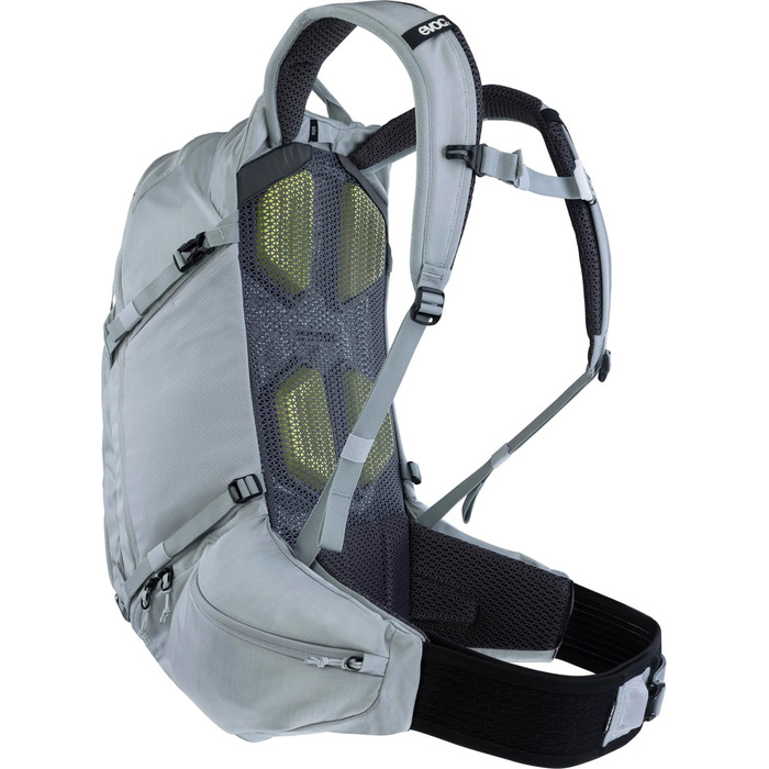Рюкзак EVOC EXPLORER PRO 30 л срібний, система AIR FLOW CONTACT, AIRO FLEX пояс, відсік для питної системи та дощовик, комфортний міський та туристичний рюкзак преміум-класу