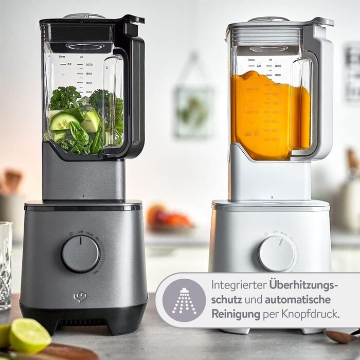 Hochleistungsmixer SPRINGLANE Hanno – блендер для приготування смузі, 2000 Вт, 32000 об/хв, самоочищення, збірник рецептів та насадка-стійка, антрацит