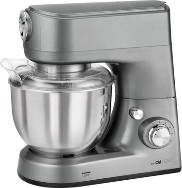 Кухонний комбайн Clatronic KM 3648, 1000 Вт, 5 л, нержавіюча сталь, мультифункціональний, титан