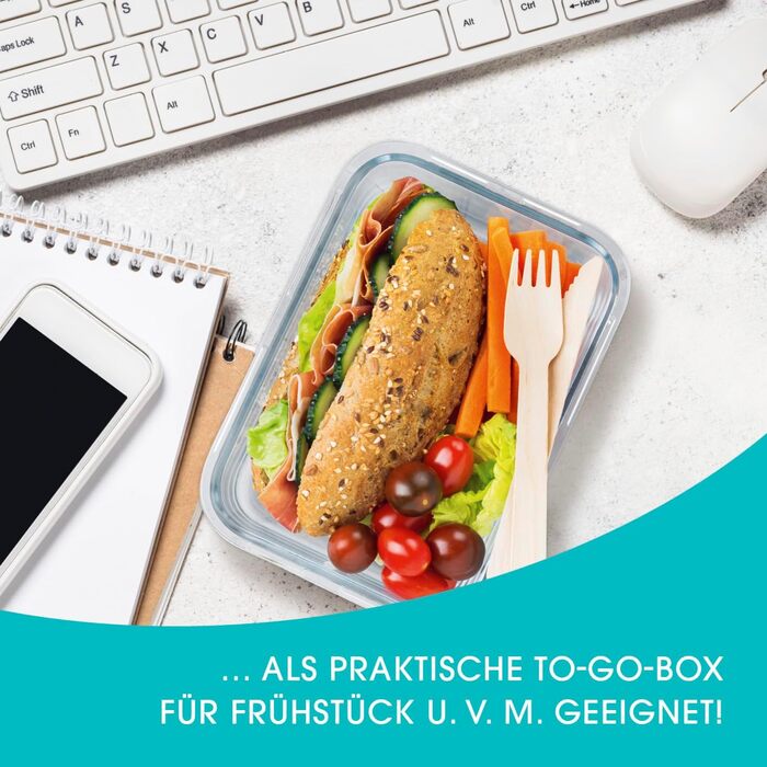 Набір скляних контейнерів для зберігання їжі GOURMETmaxx Klick-it, 3 шт, антрацит — герметичні ланч-бокси для мікрохвильової печі, морозильника та посудомийки