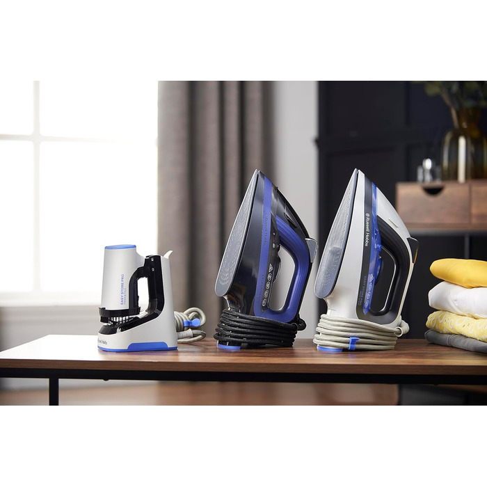 Ручний відпарювач Russell Hobbs Steam Genie Easy Store 1500Вт, складаний, для подорожей, з насадкою для тканин, 3м кабель, швидкий нагрів, модель 26740-56