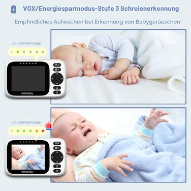 Відеоняня HelloBaby HB6339 з камерою, екраном 3.2 дюйма та двостороннім аудіозв'язком (без WLAN)