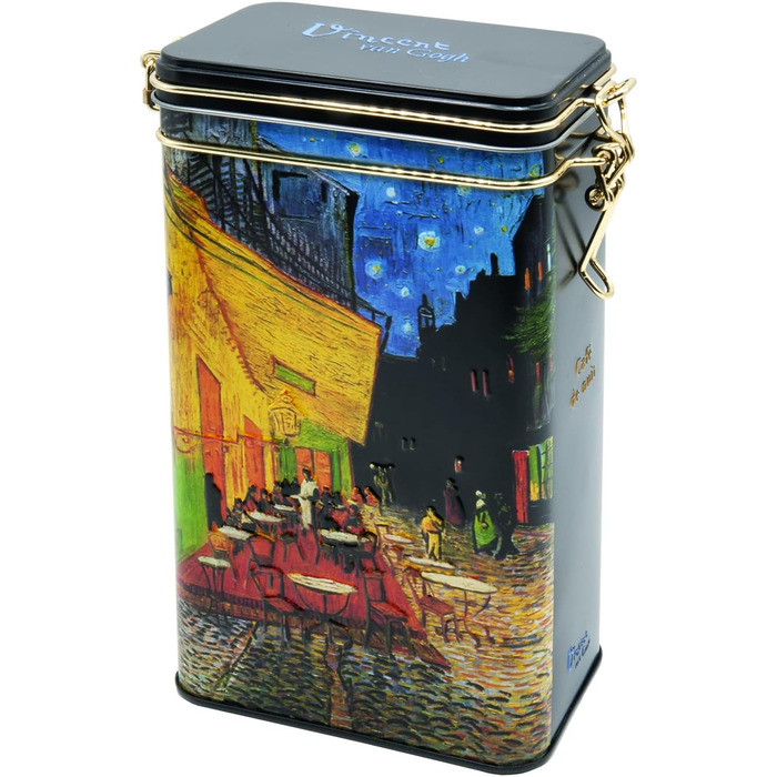 Металева банка для зберігання Fridolin 1,4 л з клямкою, для кави, Van Gogh: Cafe de Nuit