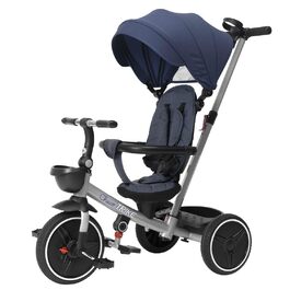 Триколісний велосипед Chicco 4-в-1: від 6 місяців до 4 років, блакитний. Знімний капюшон, EVA колеса, телескопічна ручка, компактне складання, педалі вільного ходу.
