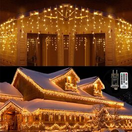 Гірлянда Qedertek на батарейках 20 м, 200 LED, тепле біле світло, з таймером і пультом, водонепроникна, для вулиці та дому, декор ялинки та вечірок