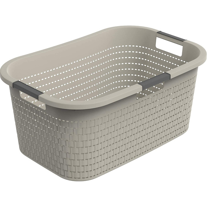 Пластиковий кошик для білизни Rotho Country 40 л, BPA-free, бежевий