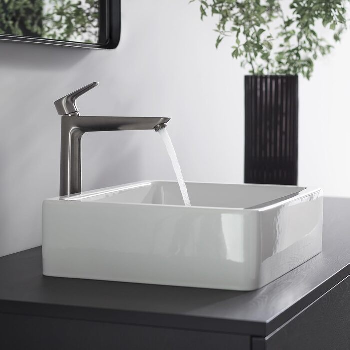 Змішувач для ванної кімнати Hansgrohe Talis E з висотою виливу 110 мм, економічний (EcoSmart), чорний матовий хром