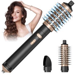 Набір професійних фен-щіток 3-в-1 Rotierend Air Styler для сушіння, випрямлення та укладання волосся (Чорний)