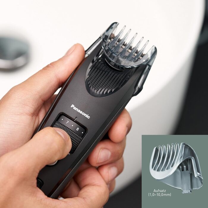 Триммер для бороди Panasonic ER-SB40-K803: професійний, водонепроникний, 20 насадок, акумулятор, чорний