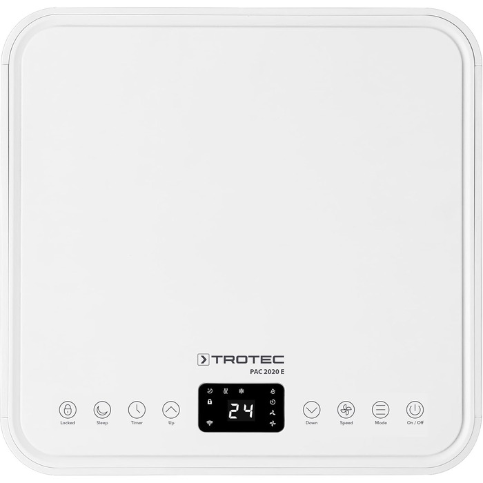 Trotec PAC 2020 E WiFi: Мобільний кондиціонер 3-в-1 (охолодження, вентилятор, осушувач) - 2 кВт/7000 BTU, до 26 м²/65 м³, з WiFi