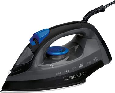 Парова праска Clatronic DB 3703, 1800 Вт, 23 парові отвори, 150 мл, самоочищення, 3 рівні подачі пари, нержавіюча підошва, чорна