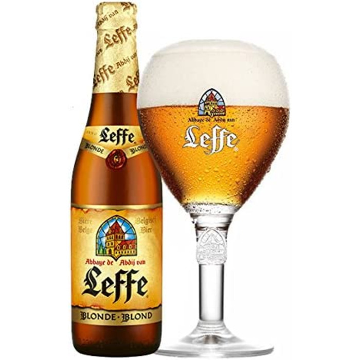 Набір келихів Leffe 33cl з підставками, 4 шт., великі келихи для пива
