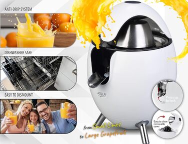 Соковижималка для цитрусових Adler AD 4013, біла, електрична