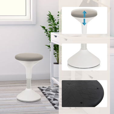 Табурет / Допоміжний засіб для стояння BALANCE SIT II W Тканина Білий / Сірий HJH OFFICE